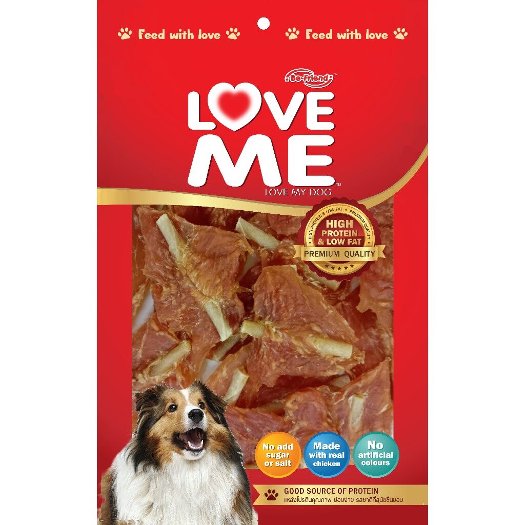 تشویقی سگ لاو می – love me طعم مرغ و هویج (60 گرم)